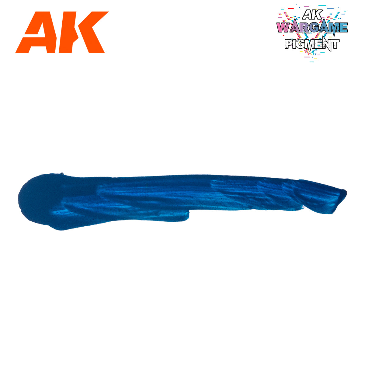 AK Wargame Pigment: Dark blue textured brushstroke on a white background