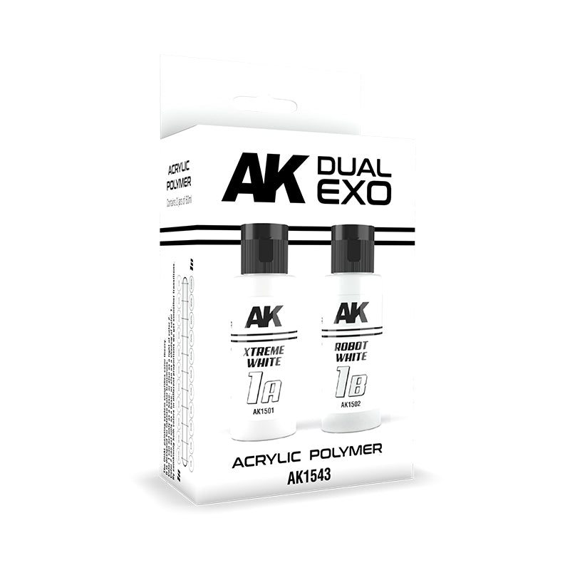 AK Interactive Xtreme White and Robot White Dual Exo Acrylic Paint Set - Good Games
