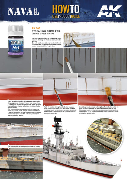 AK Interactive Weathering Products: Streaking Grime for Light Grey Ships 35ml - Good Games