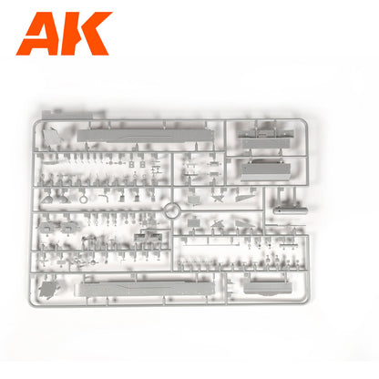 A gray plastic sprue with unpainted parts for a 1/35 Panzer IV tank model kit