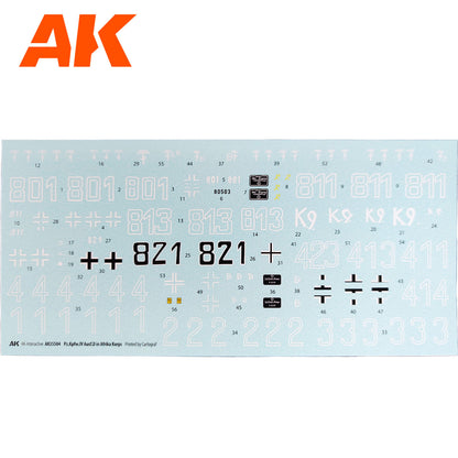 AK-Interactive waterslide decals for Pz.Kpfw.IV Ausf.D Afrika Korps -  showing numbers -  crosses -  and unit symbols