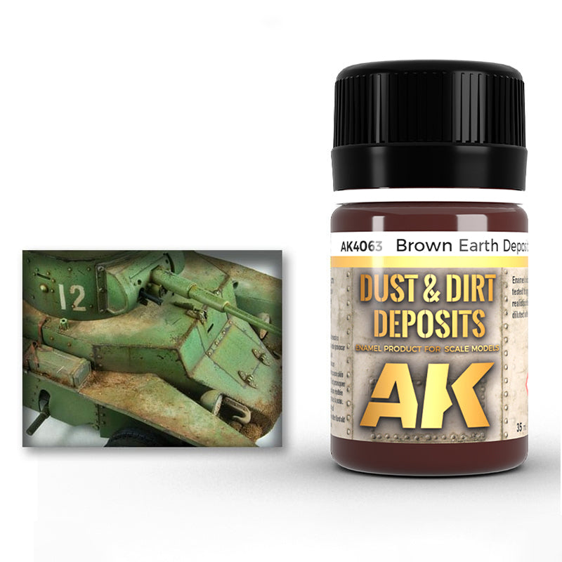 AK Interactive Dust and Dirt Deposits Weathering Products 35ml - Brown Earth Deposit - Good Games