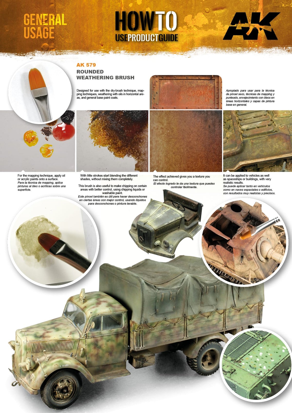 Ak Interactive Rounded Weathering Brush - Good Games