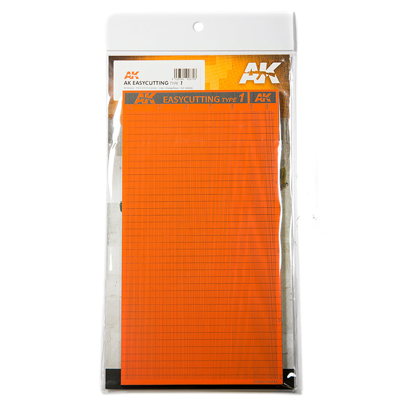 AK Easycutting Type 1 orange gridded cutting mat in clear retail packaging