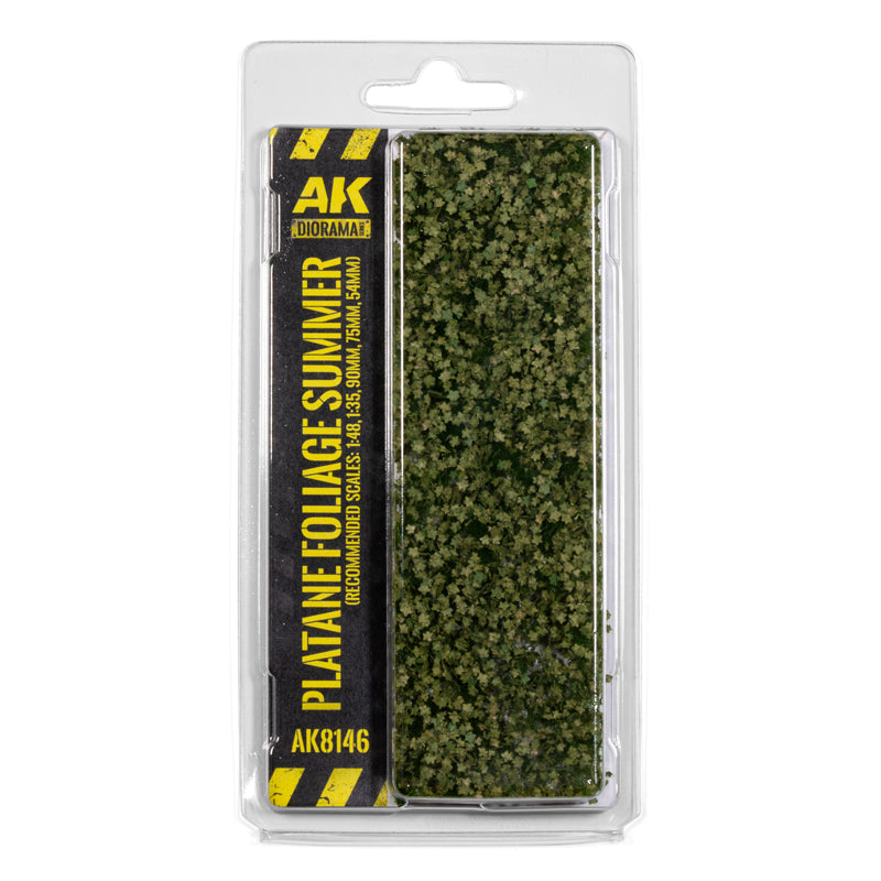 AK Diorama Platane Foliage Summer, a blister pack of green miniature leaves for model scenery