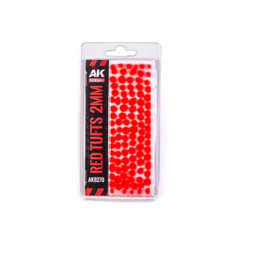AK Diorama Red Tufts 2MM scenic material in clear packaging