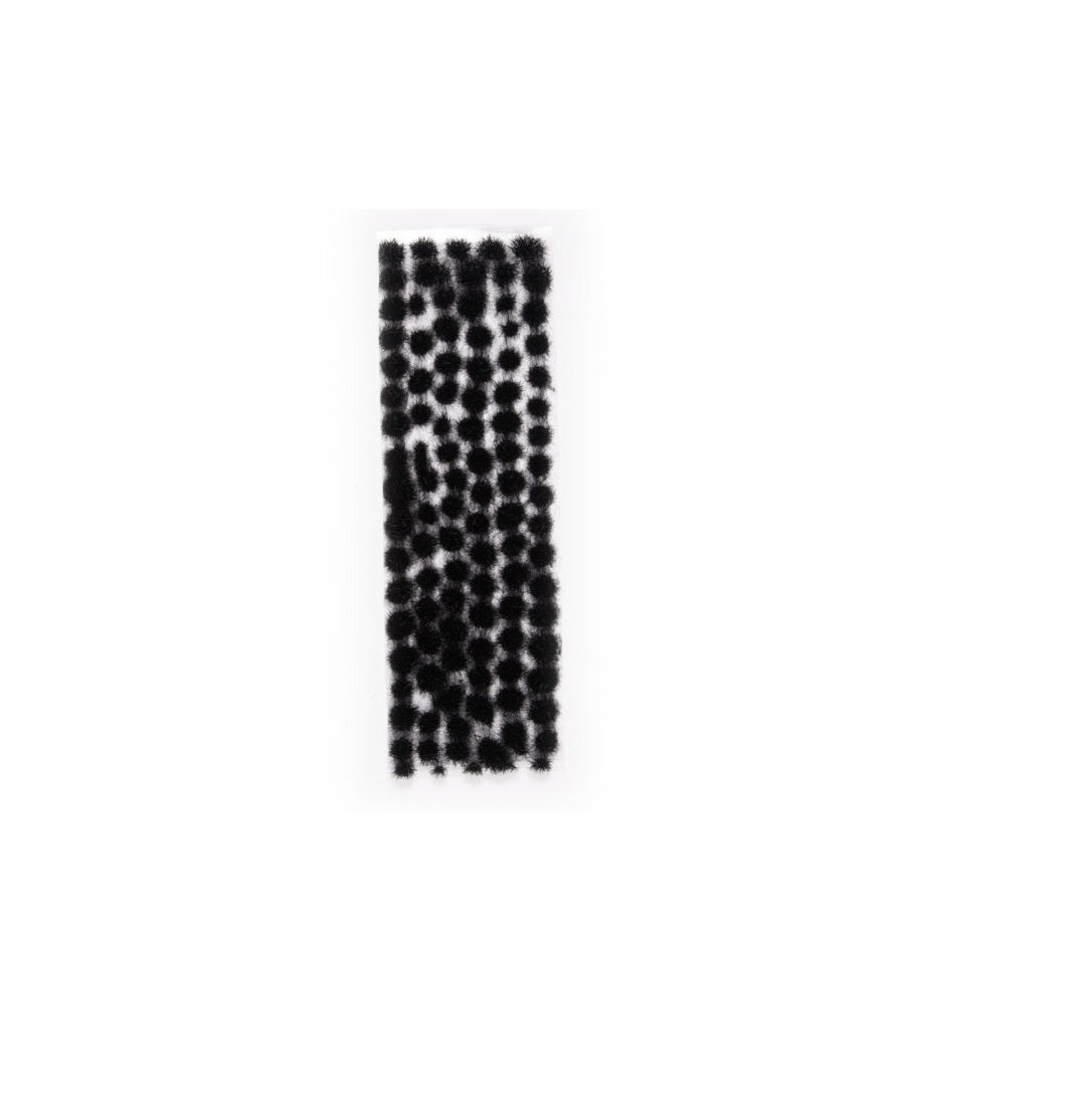 Black hook-and-loop fastener (Velcro) tape showing fuzzy hooks on a white background