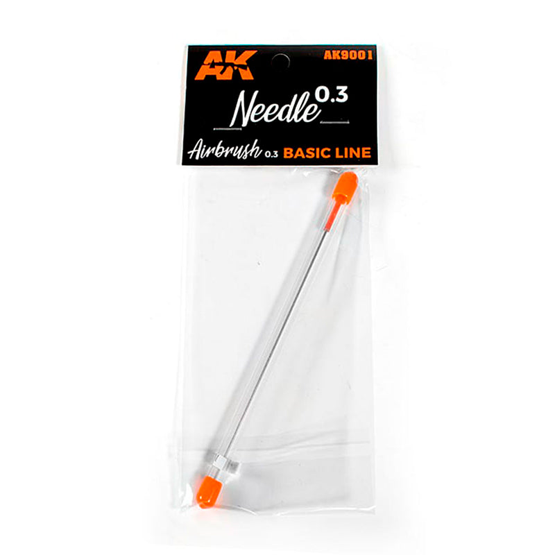 AK 0.3mm airbrush needle -  new in clear retail packaging with orange protective caps