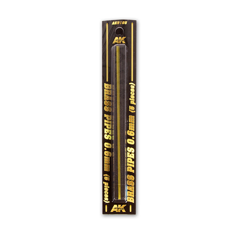 Five 0.6mm AK Brass Pipes in their black retail packaging
