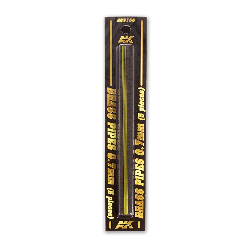 AK black package containing five 0.7mm brass pipes.