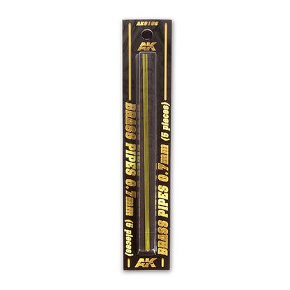 AK black package containing five 0.7mm brass pipes.
