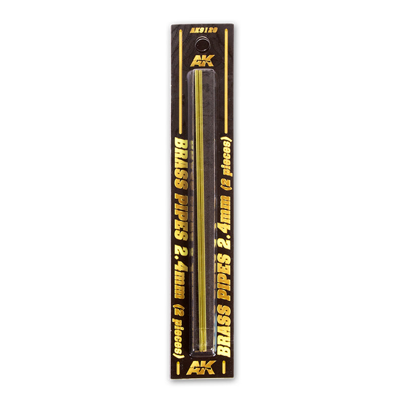 AK Brass Pipes 2.4mm (2 pieces) in black and gold retail packaging.