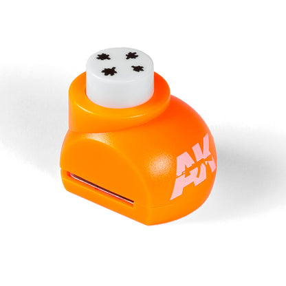 Orange craft punch with a white top -  designed to create small black splatter shapes