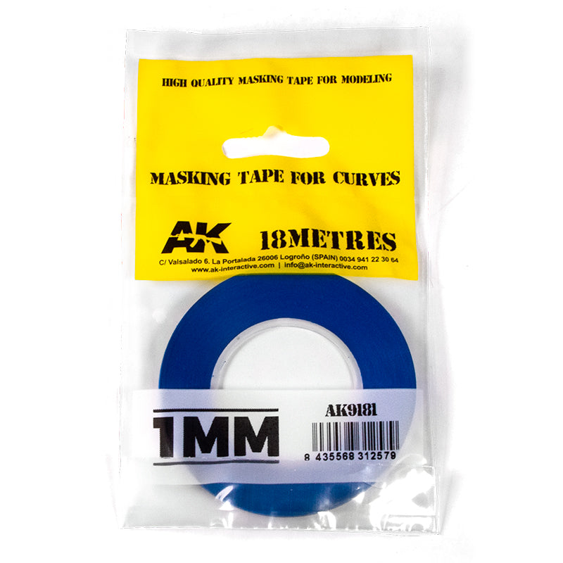 AK 1mm blue masking tape for modeling curves -  18m