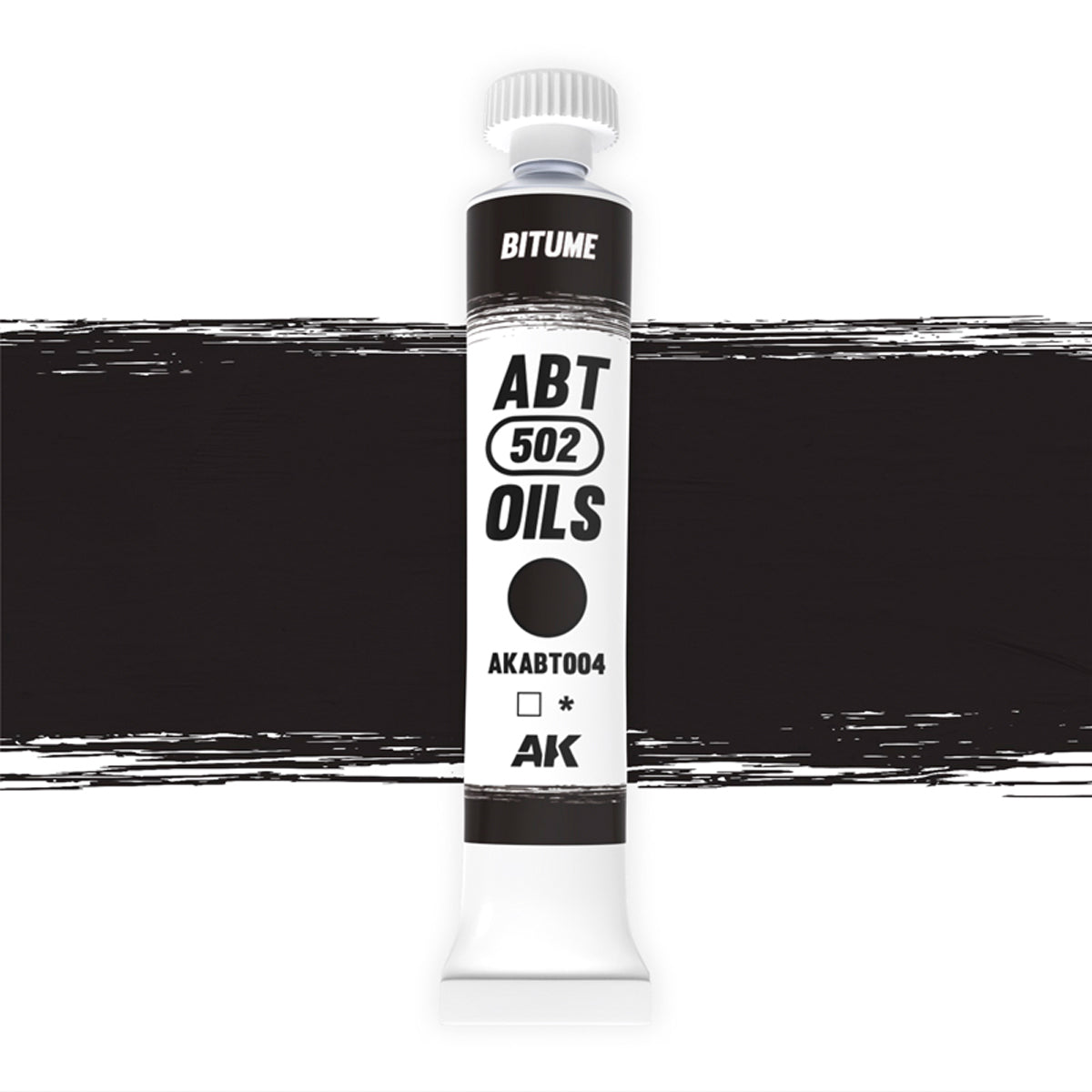 AK Interactive Abteilung 502 oil paint tube with an illustrative swatch against a white background