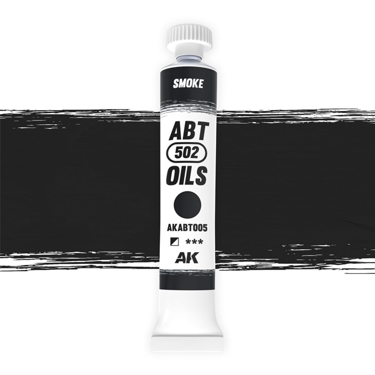AK Interactive Abteilung 502 oil paint tube with an illustrative swatch against a white background