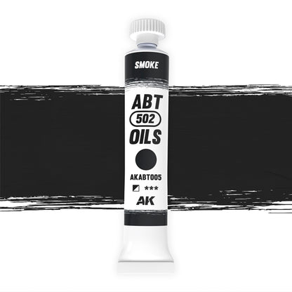 AK Interactive Abteilung 502 oil paint tube with an illustrative swatch against a white background