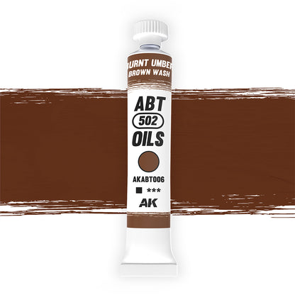 AK Interactive Abteilung 502 oil paint tube with an illustrative swatch against a white background