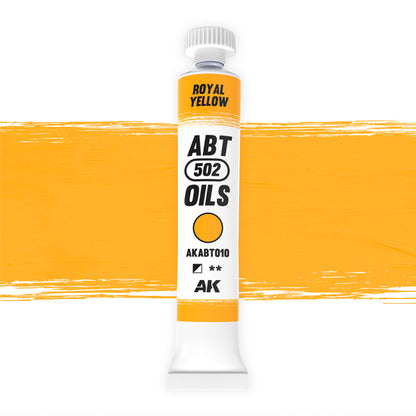 AK Interactive Abteilung 502 oil paint tube with an illustrative swatch against a white background