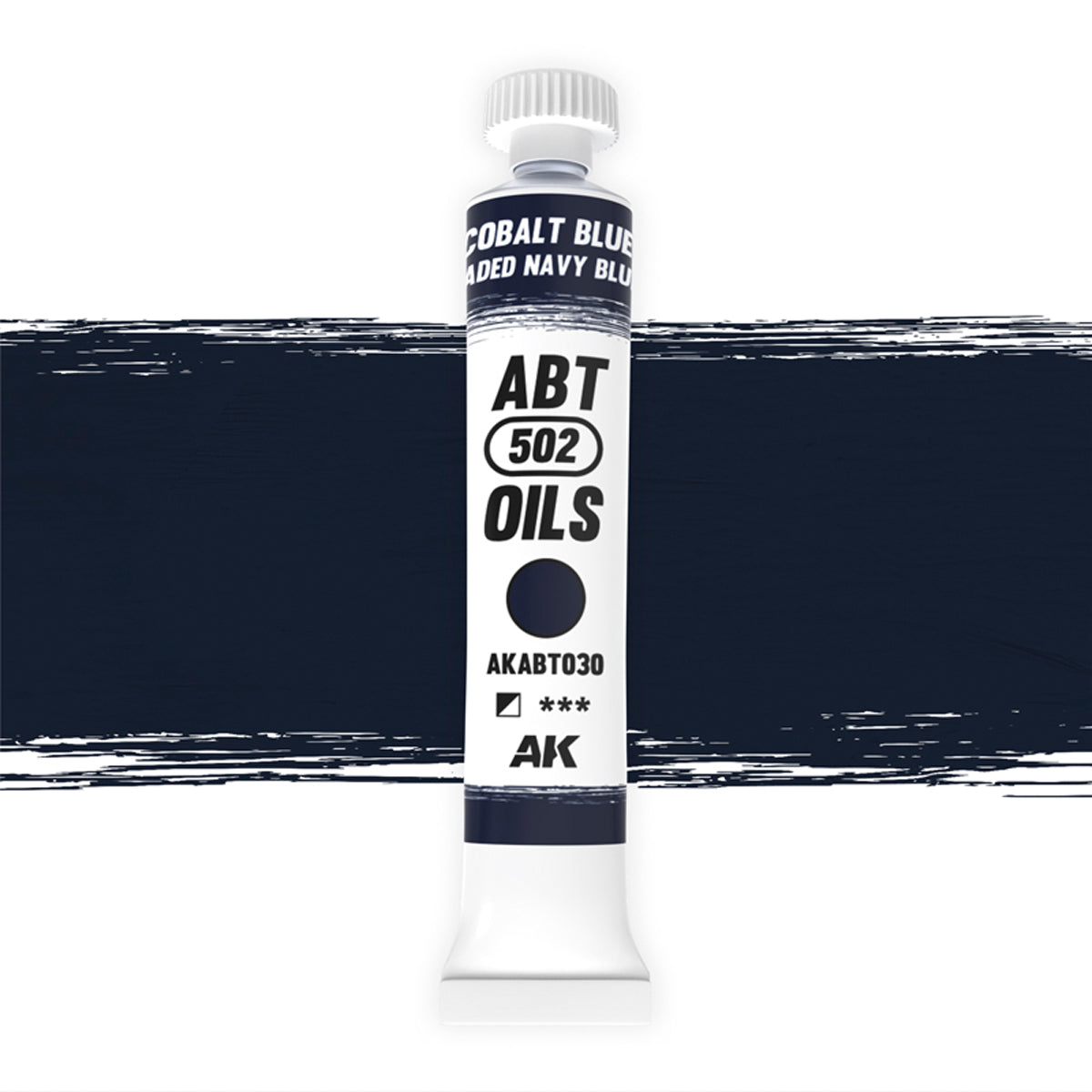 AK Interactive Abteilung 502 oil paint tube with an illustrative swatch against a white background