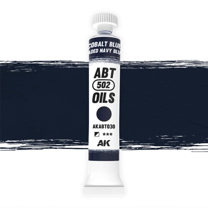 AK Interactive Abteilung 502 oil paint tube with an illustrative swatch against a white background
