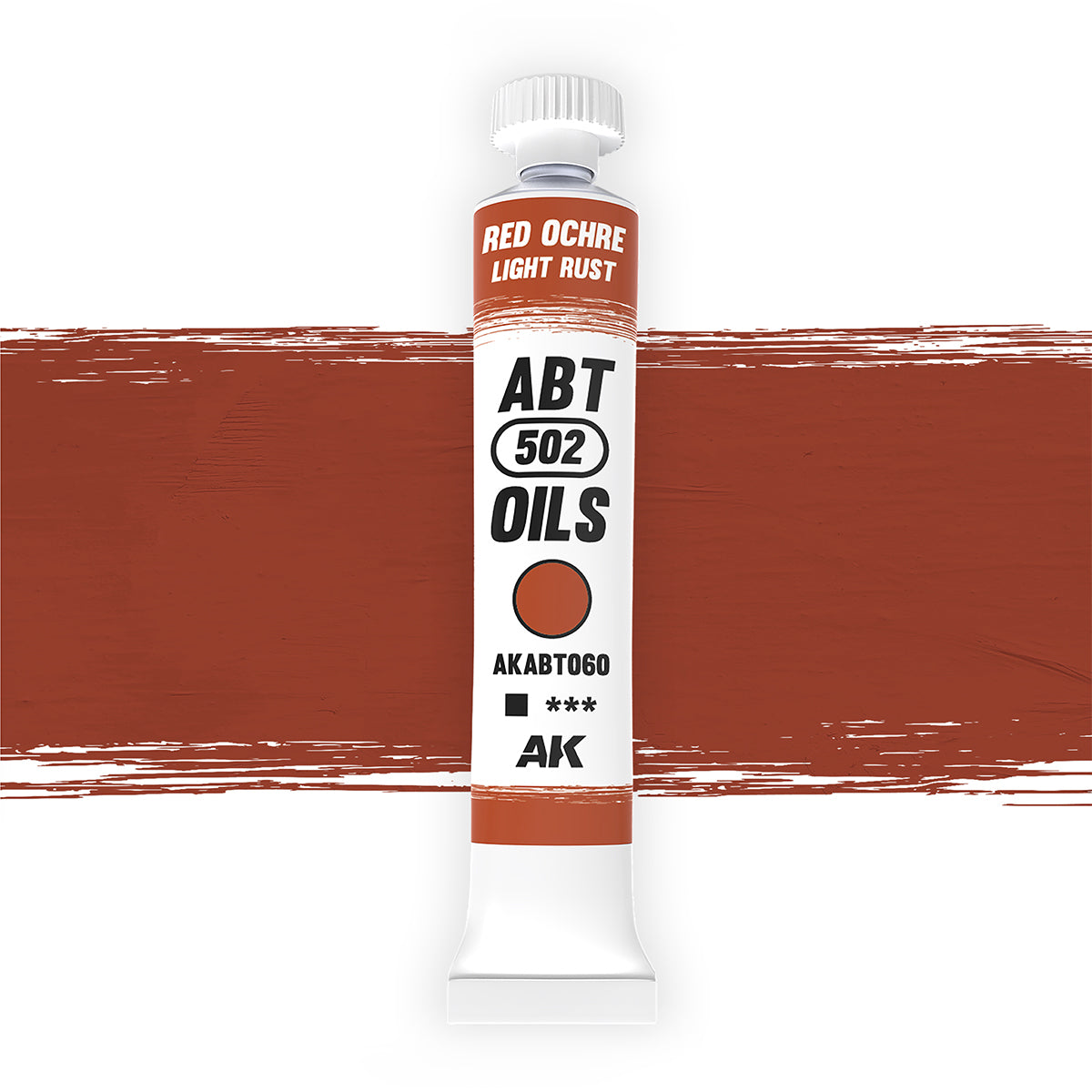 AK Interactive Abteilung 502 oil paint tube with an illustrative swatch against a white background