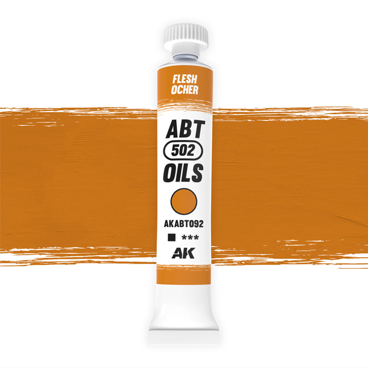 AK Interactive Abteilung 502 oil paint tube with an illustrative swatch against a white background