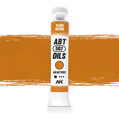 AK Interactive Abteilung 502 oil paint tube with an illustrative swatch against a white background