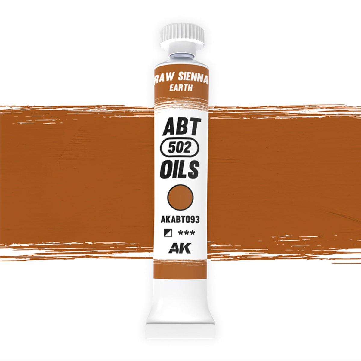 AK Interactive Abteilung 502 oil paint tube with an illustrative swatch against a white background