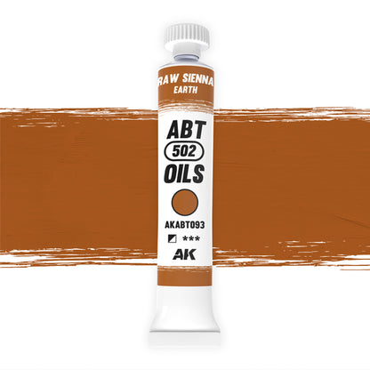AK Interactive Abteilung 502 oil paint tube with an illustrative swatch against a white background