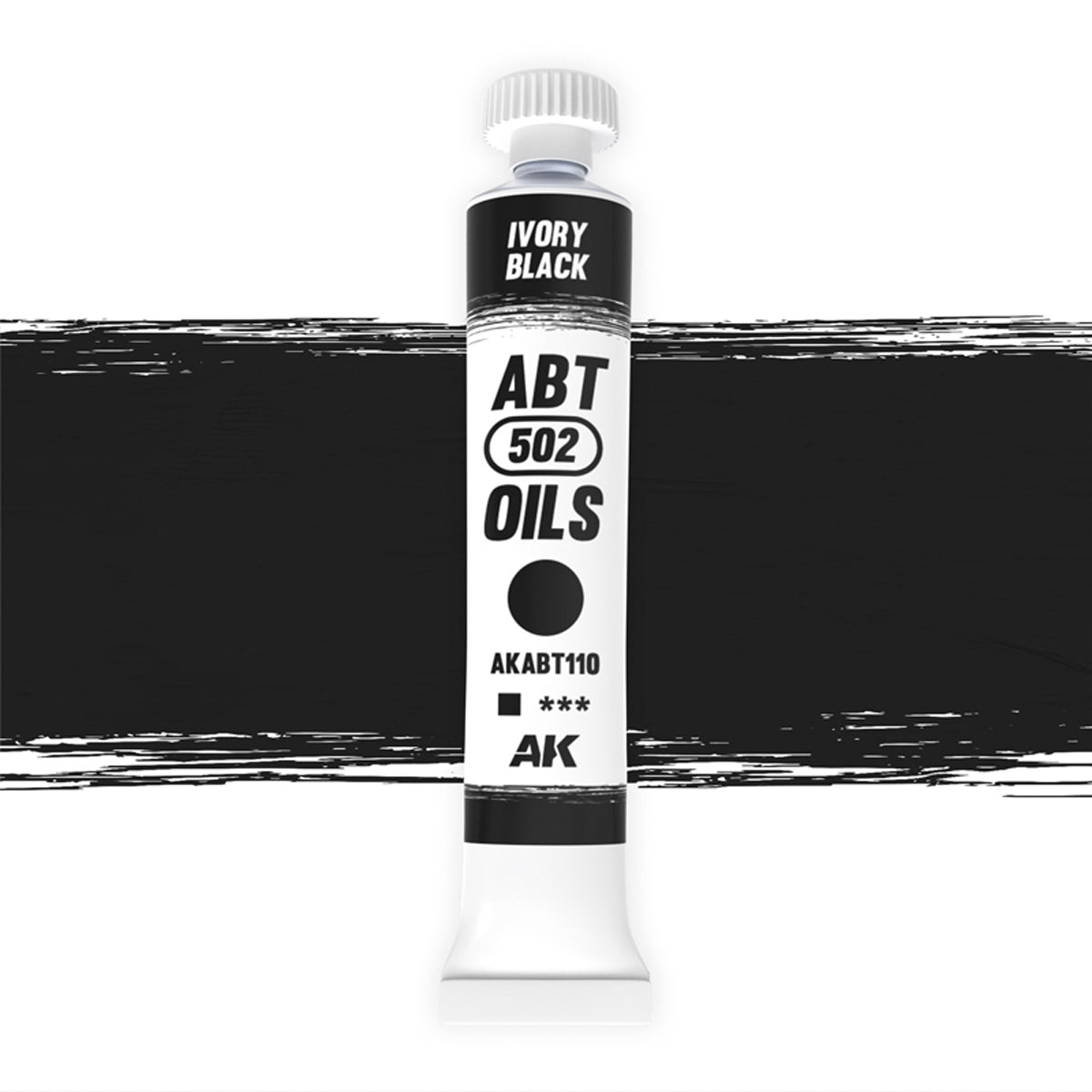AK Interactive Abteilung 502 oil paint tube with an illustrative swatch against a white background