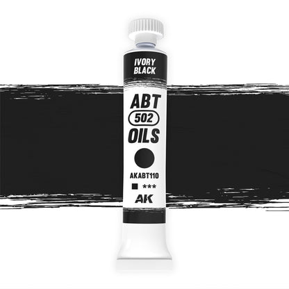 AK Interactive Abteilung 502 oil paint tube with an illustrative swatch against a white background