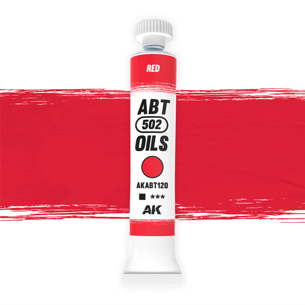 AK Interactive Abteilung 502 oil paint tube with an illustrative swatch against a white background