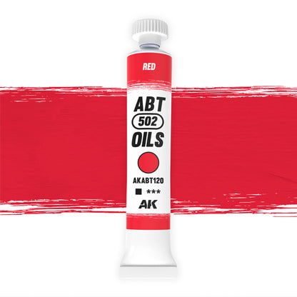AK Interactive Abteilung 502 oil paint tube with an illustrative swatch against a white background