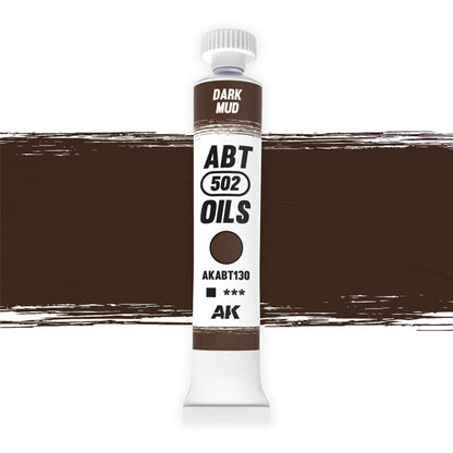 AK Interactive Abteilung 502 oil paint tube with an illustrative swatch against a white background