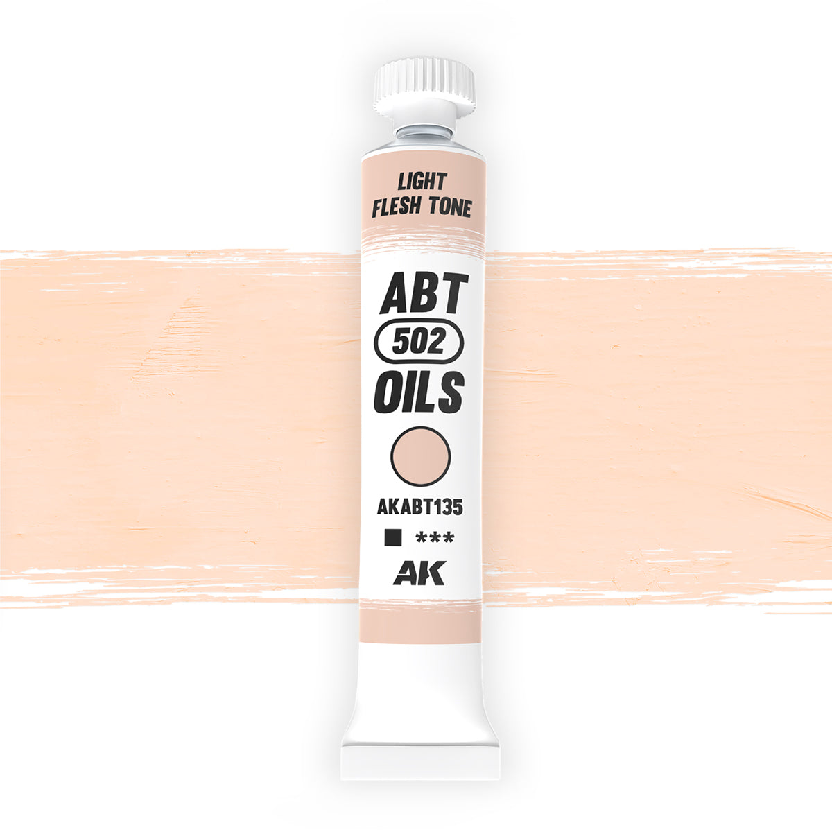 AK Interactive Abteilung 502 oil paint tube with an illustrative swatch against a white background