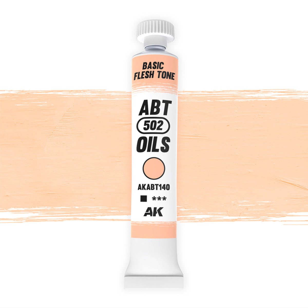 AK Interactive Abteilung 502 oil paint tube with an illustrative swatch against a white background