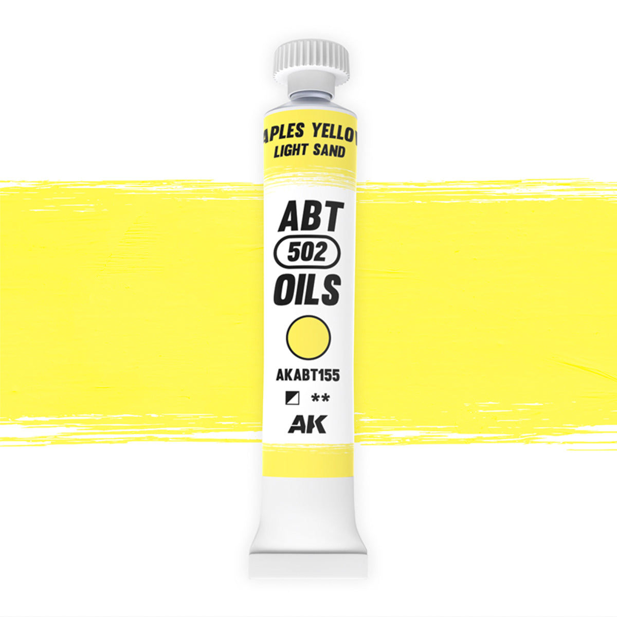 AK Interactive Abteilung 502 oil paint tube with an illustrative swatch against a white background