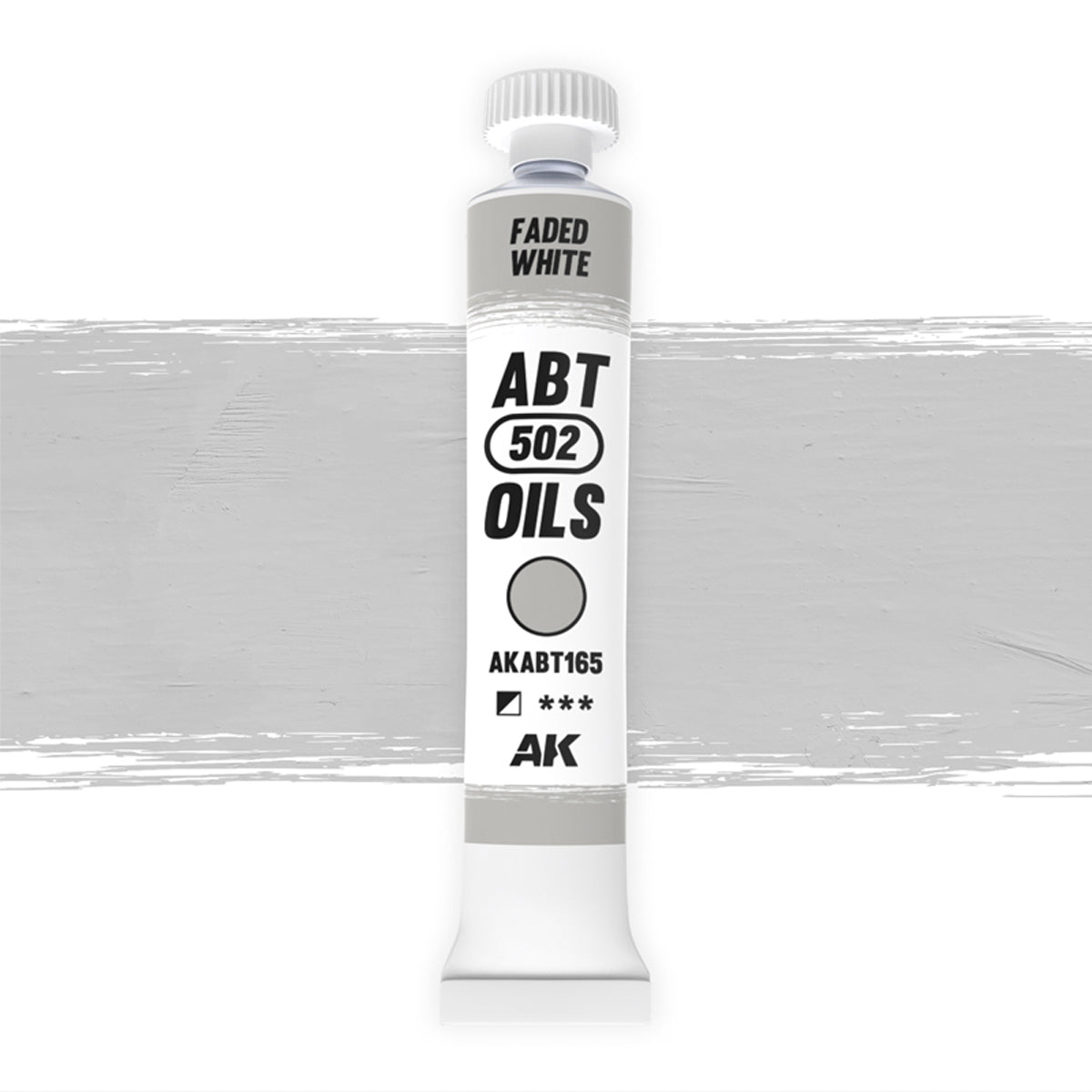 AK Interactive Abteilung 502 oil paint tube with an illustrative swatch against a white background