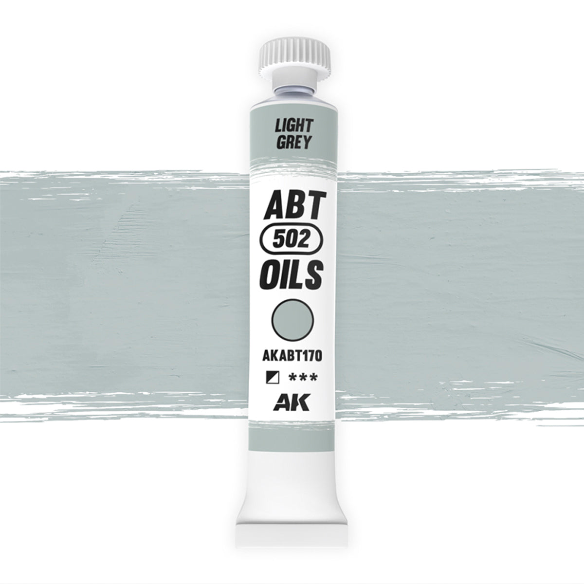 AK Interactive Abteilung 502 oil paint tube with an illustrative swatch against a white background