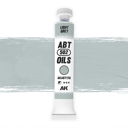 AK Interactive Abteilung 502 oil paint tube with an illustrative swatch against a white background