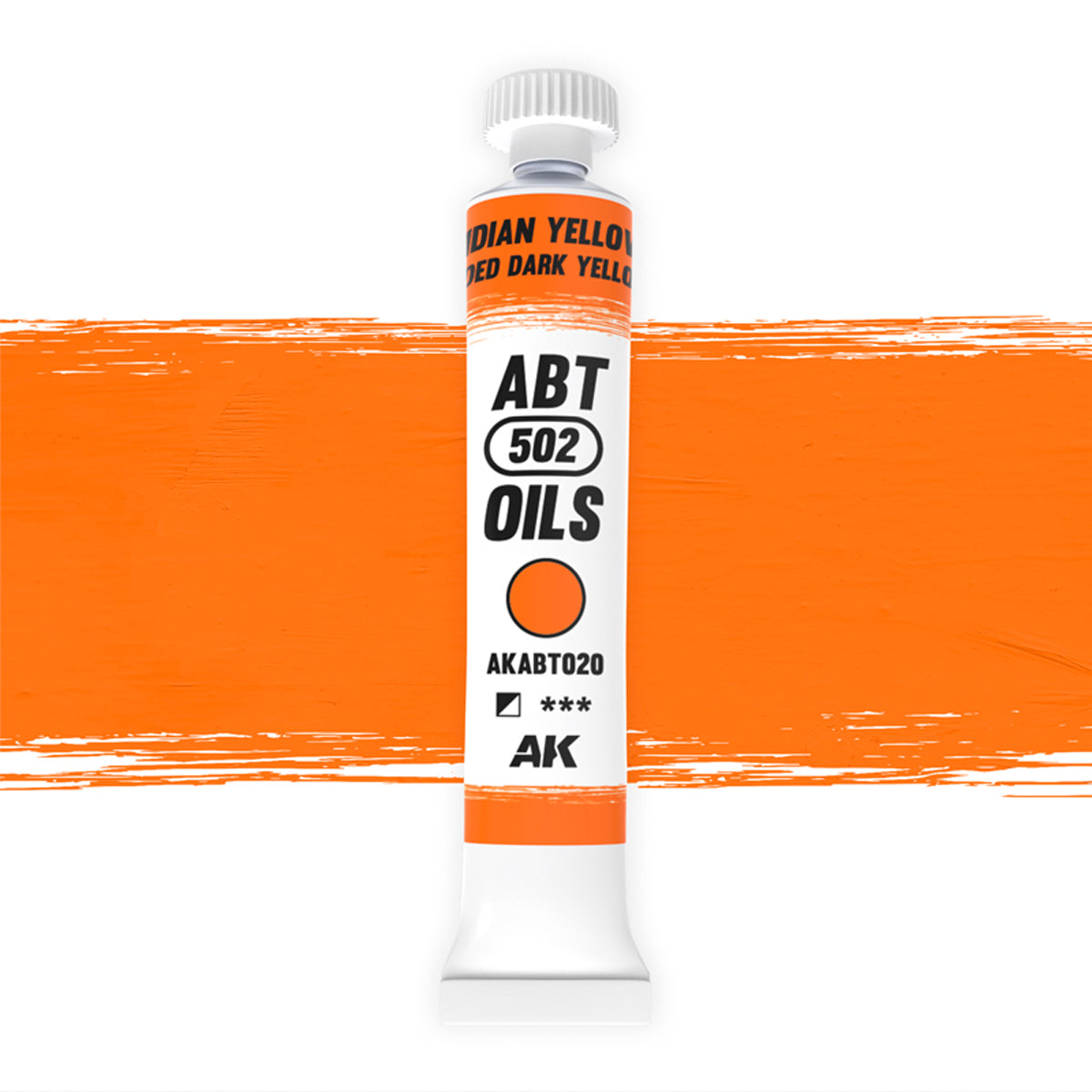 AK Interactive Abteilung 502 oil paint tube with an illustrative swatch against a white background