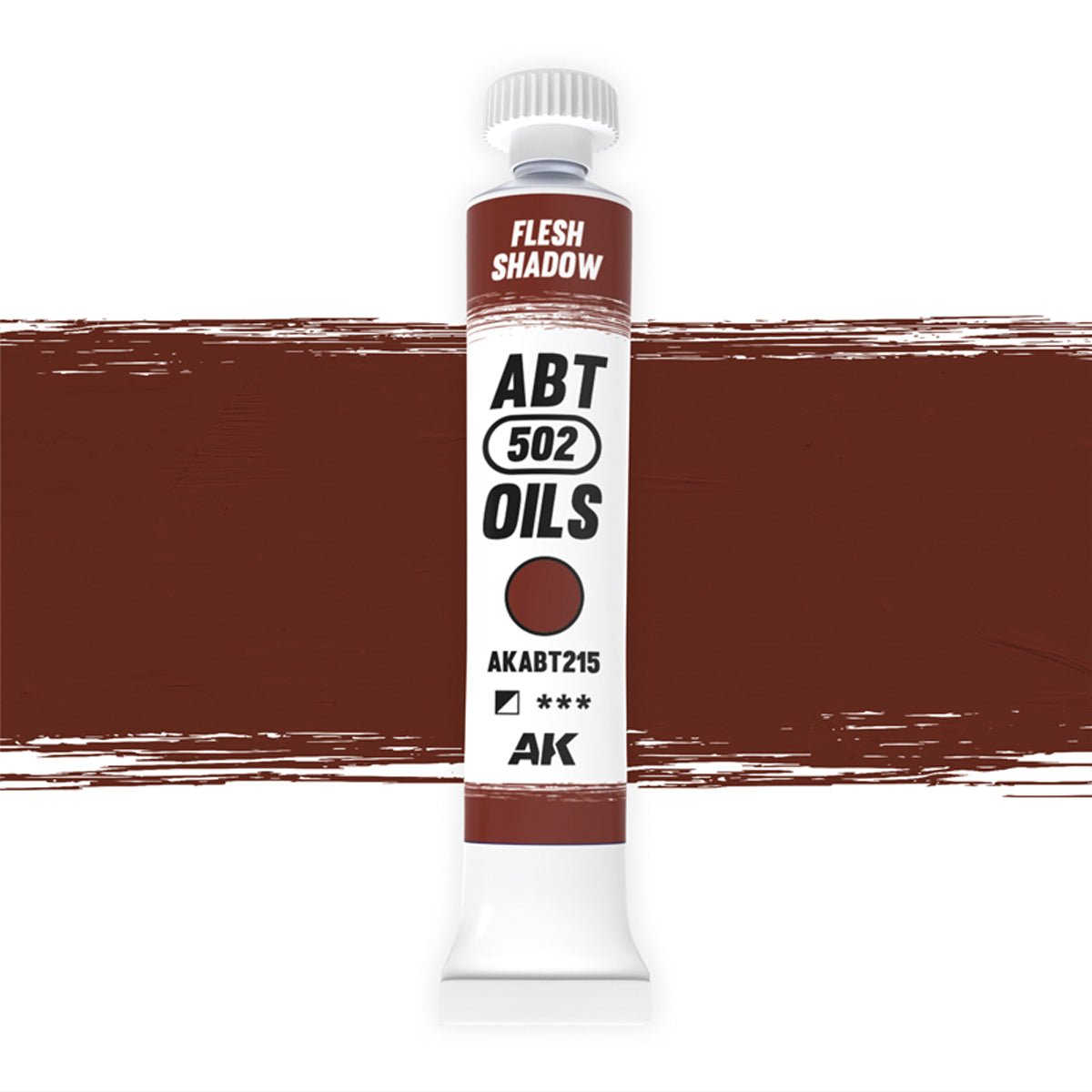 AK Interactive Abteilung 502 oil paint tube with an illustrative swatch against a white background