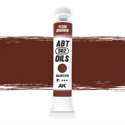 AK Interactive Abteilung 502 oil paint tube with an illustrative swatch against a white background