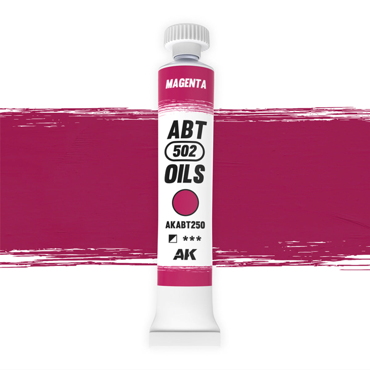 AK Interactive Abteilung 502 oil paint tube with an illustrative swatch against a white background
