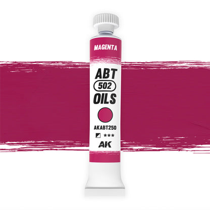 AK Interactive Abteilung 502 oil paint tube with an illustrative swatch against a white background
