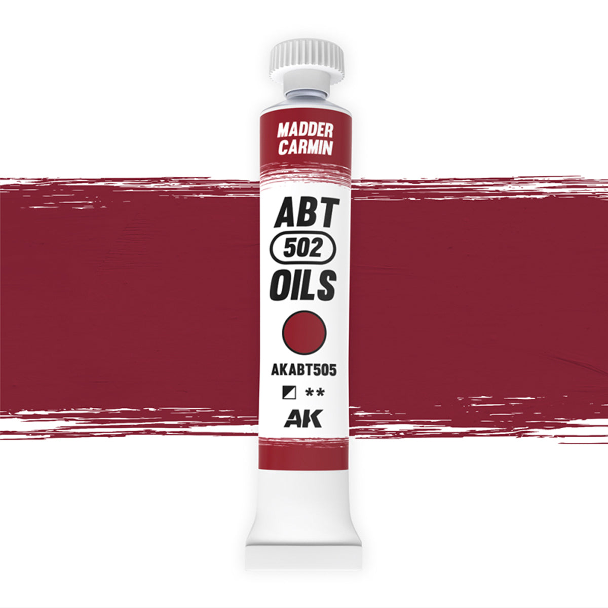 AK Interactive Abteilung 502 oil paint tube with an illustrative swatch against a white background