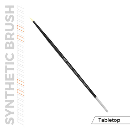 AK AKB020 synthetic tabletop brush with a black handle and light bristles, angled upwards on a white background