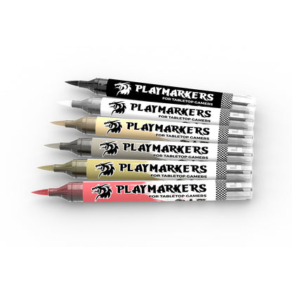 Six multi-colored Playmarkers pens stacked together, labeled "For Tabletop Gamers."
