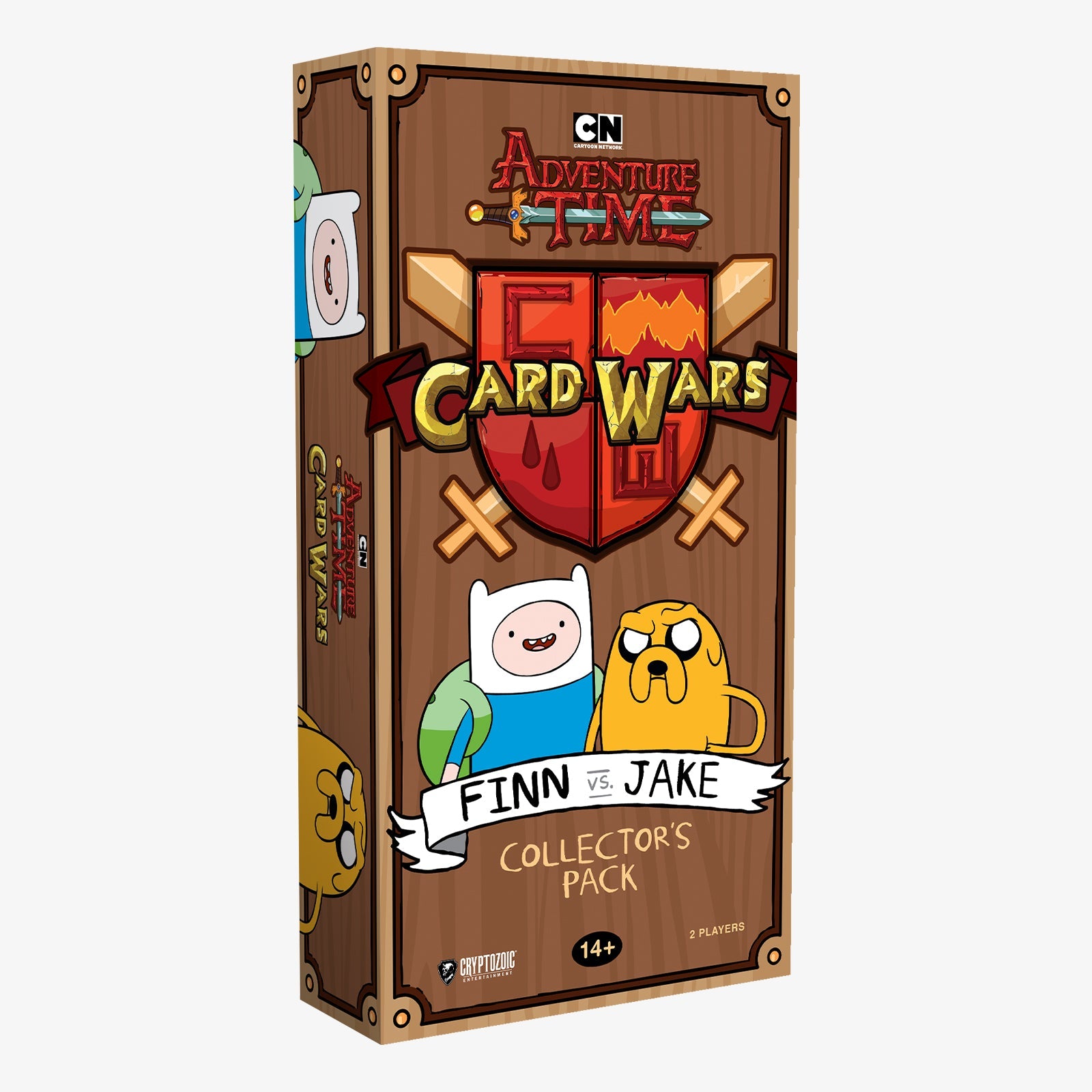 Adventure Time Card Wars: Finn vs. Jake Collector's Pack retail box, showing Finn and Jake